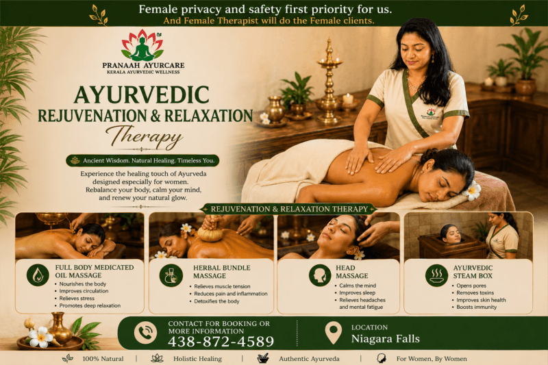 AYURVEDIC REJUVENATION & RELAXATION Therapy - Niagara Falls