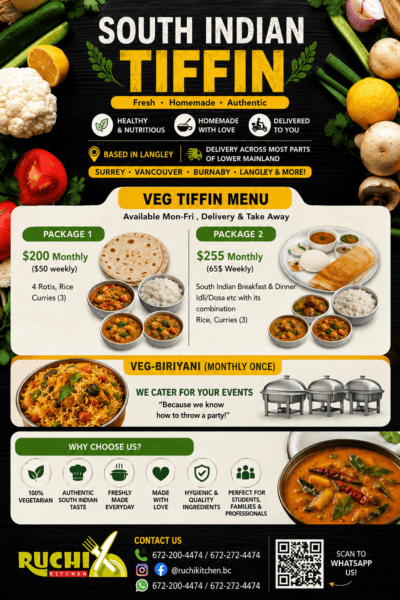 RUCHI KICHEN SOUTH| INDIAN TIFFIN VANCOUVER