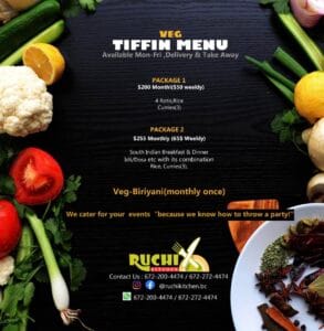 RUCHI KICHEN SOUTHI INDIAN TIFFIN SURREY