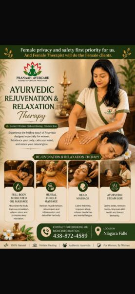 AYURVEDIC REJUVENATION & RELAXATION Therapy - Niagara Falls